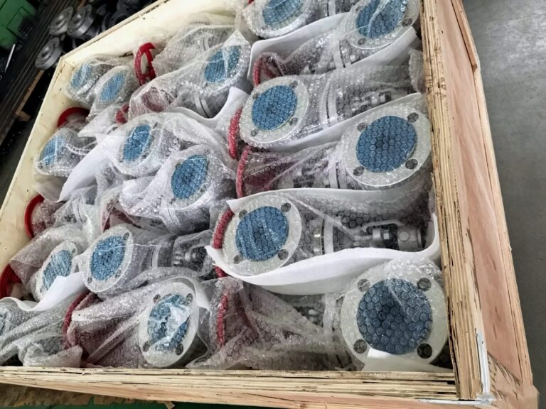 finished valves packed for shipment